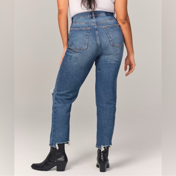 Abercrombie & Fitch Curve Love Ultra High Rise Ankle Straight Jeans Size 6 - Picture 2 of 11
